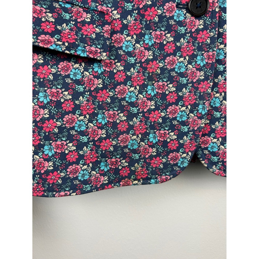 346 Brooks Brothers Womens Blazer Size‎ 14 Jacket Floral Navy Pink Blue Event - Picture 2 of 10
